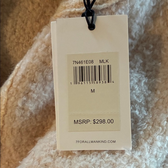 7 For All Mankind Cream Knit  Wool Sweater - Picture 7 of 7